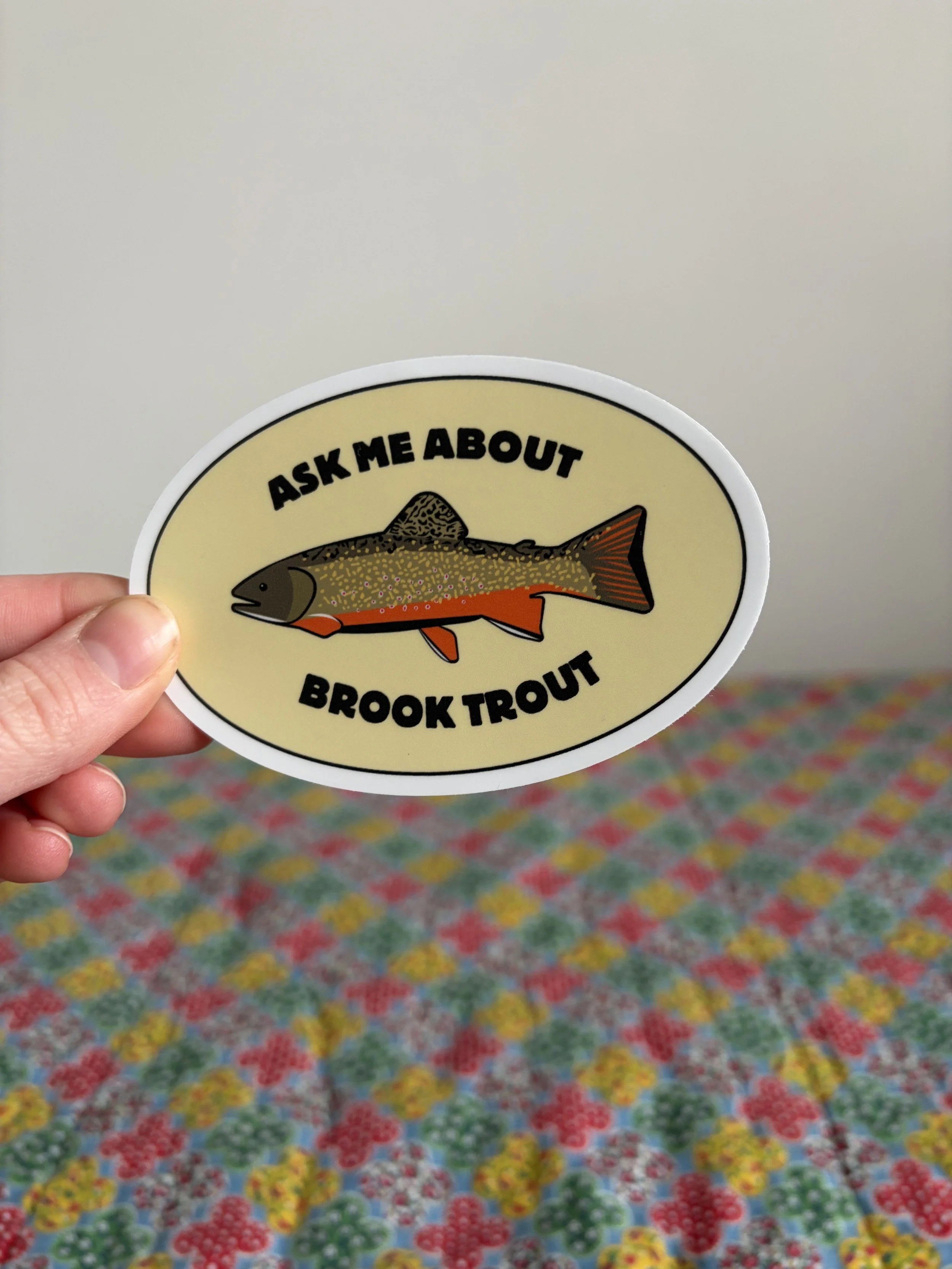 Ask Me About Brook Trout Sticker