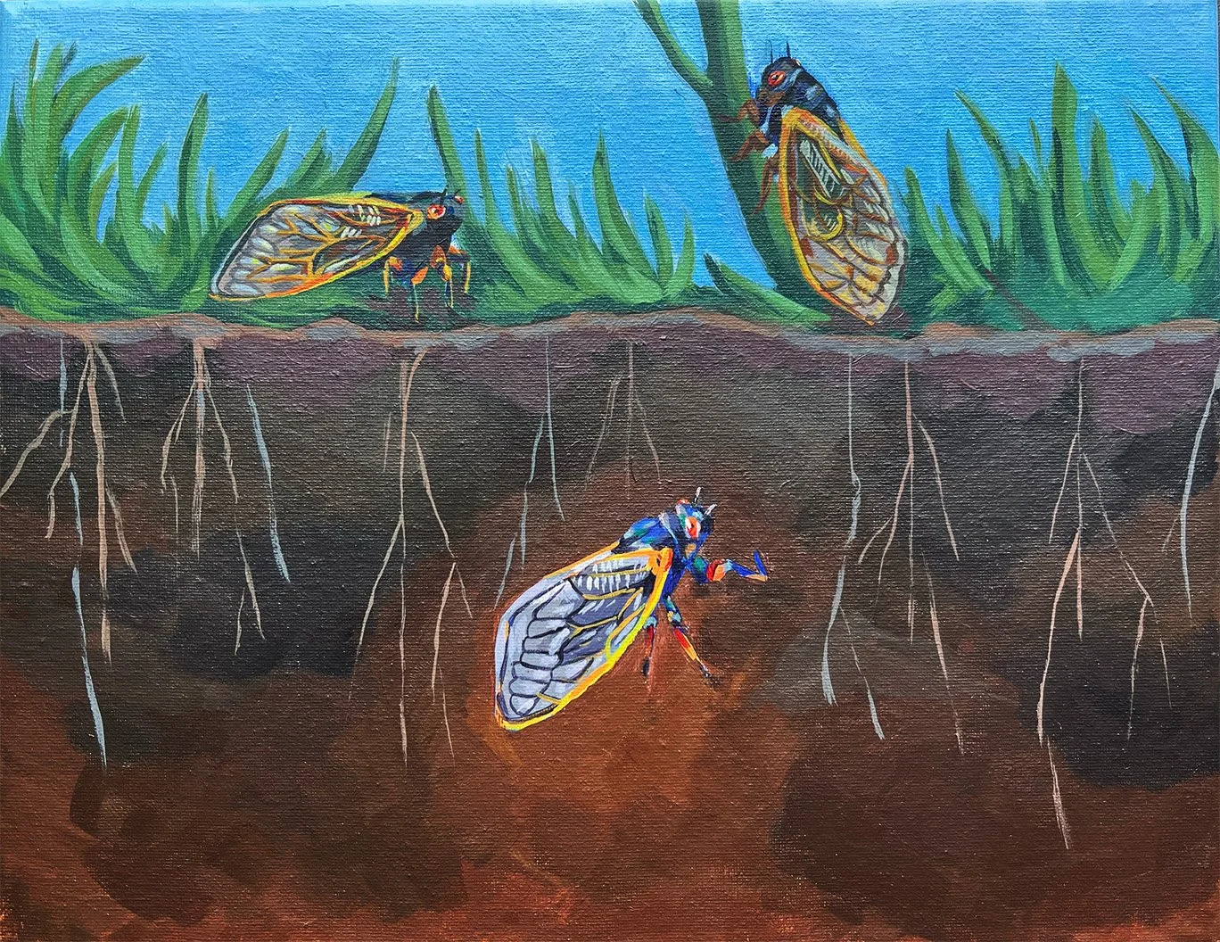 "Waiting"
Acrylic paint on canvas, 11 x 14 in