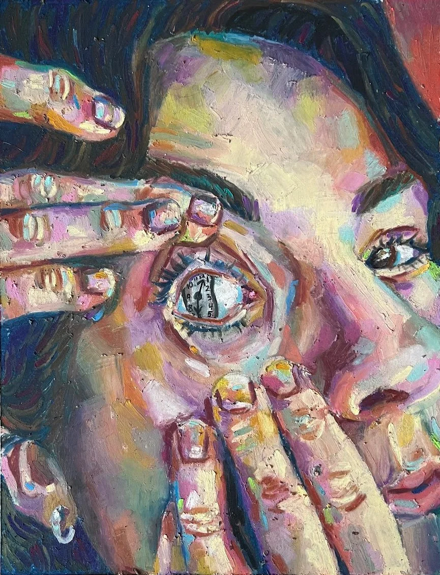 "Uncertainty"
Oil pastel on toned grey paper, 12 x 9 in