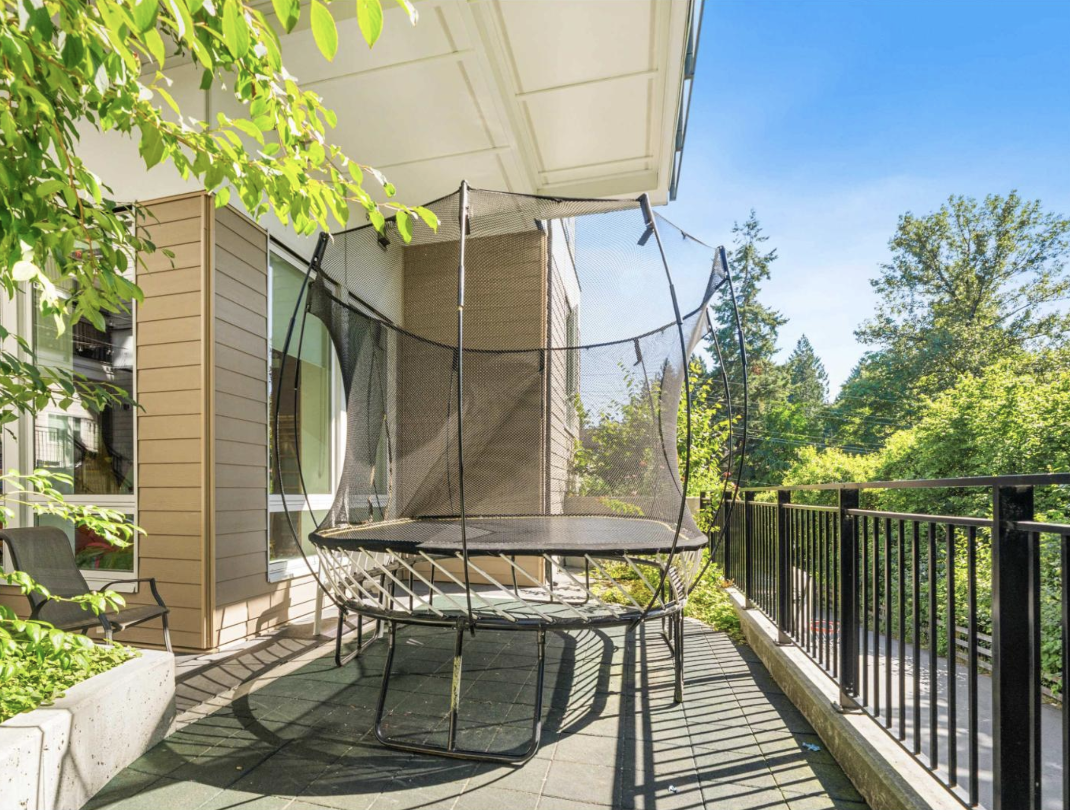 Courtyard trampoline