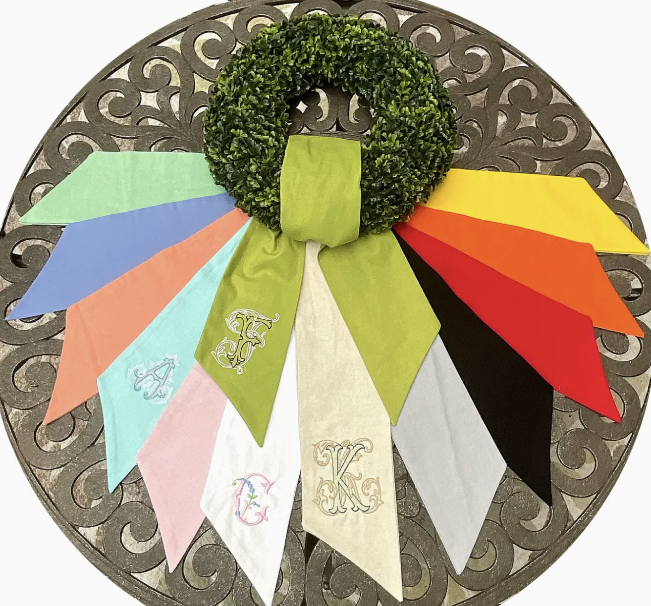 Fully Custom Linen Wreath Sash