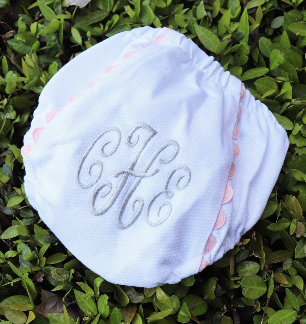 White Cotton Pique Diaper Cover