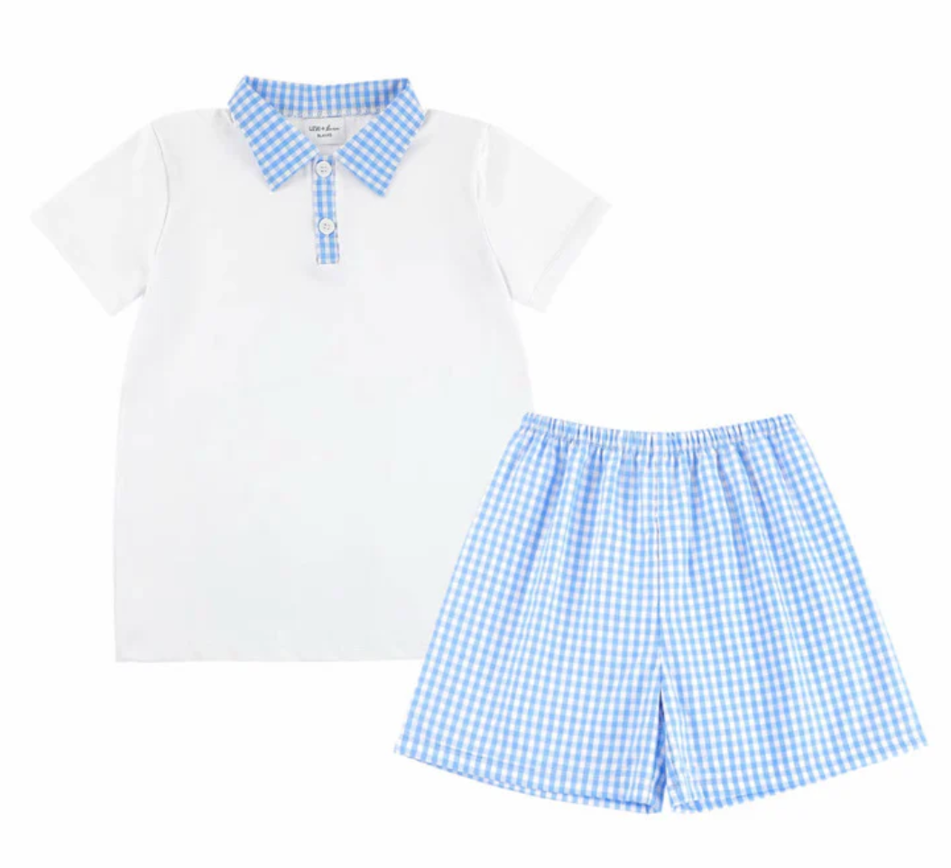 Easter Gingham Boys Shorts Set