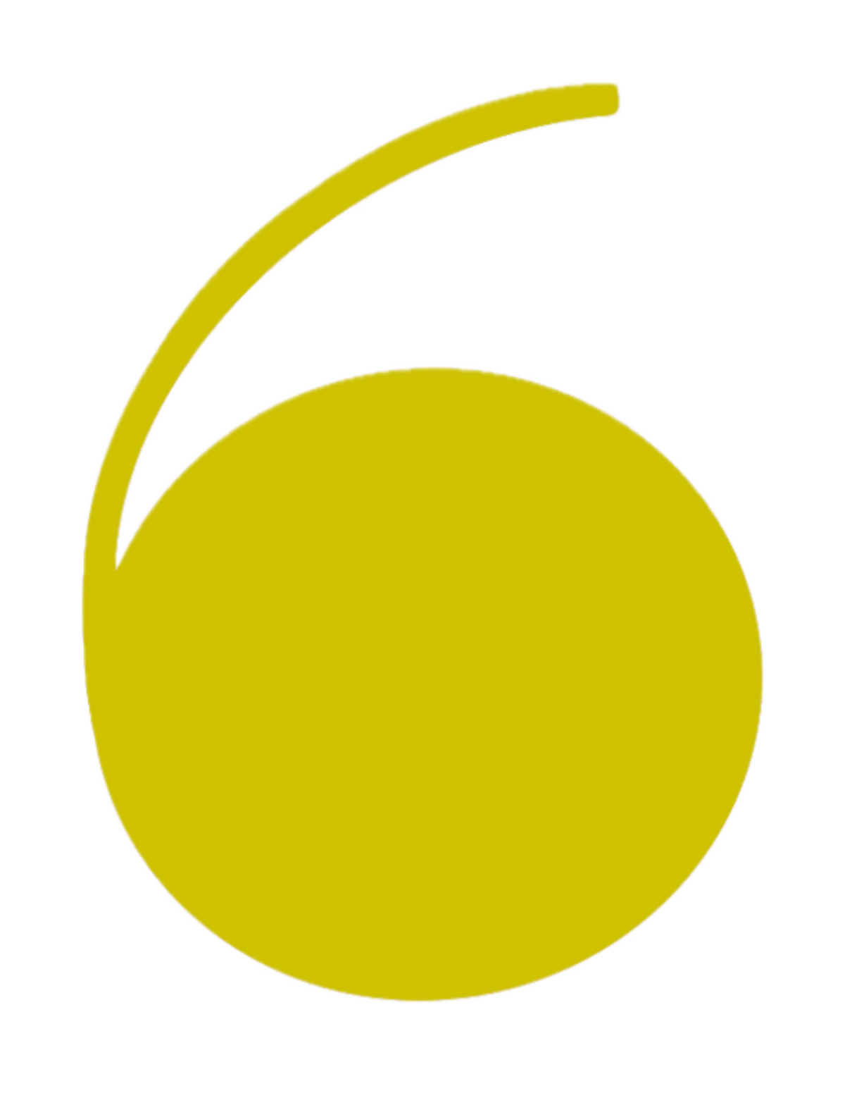 A yellow pie chart with a large section and a smaller section separated by a slice, on a black background.