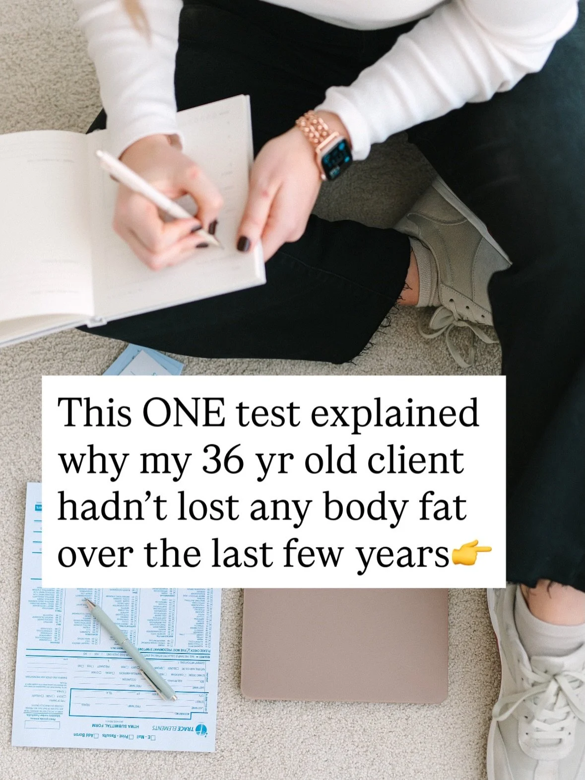 YOUR TEST 👇

My client had me rolling on our video call

She said:
&ldquo;Here I am putting in all this work. Going to crossfit, eating clean, adding protein to EVERYTHING. 

And not a dang thing is changing. My clothes are still tight, I&rsquo;m at