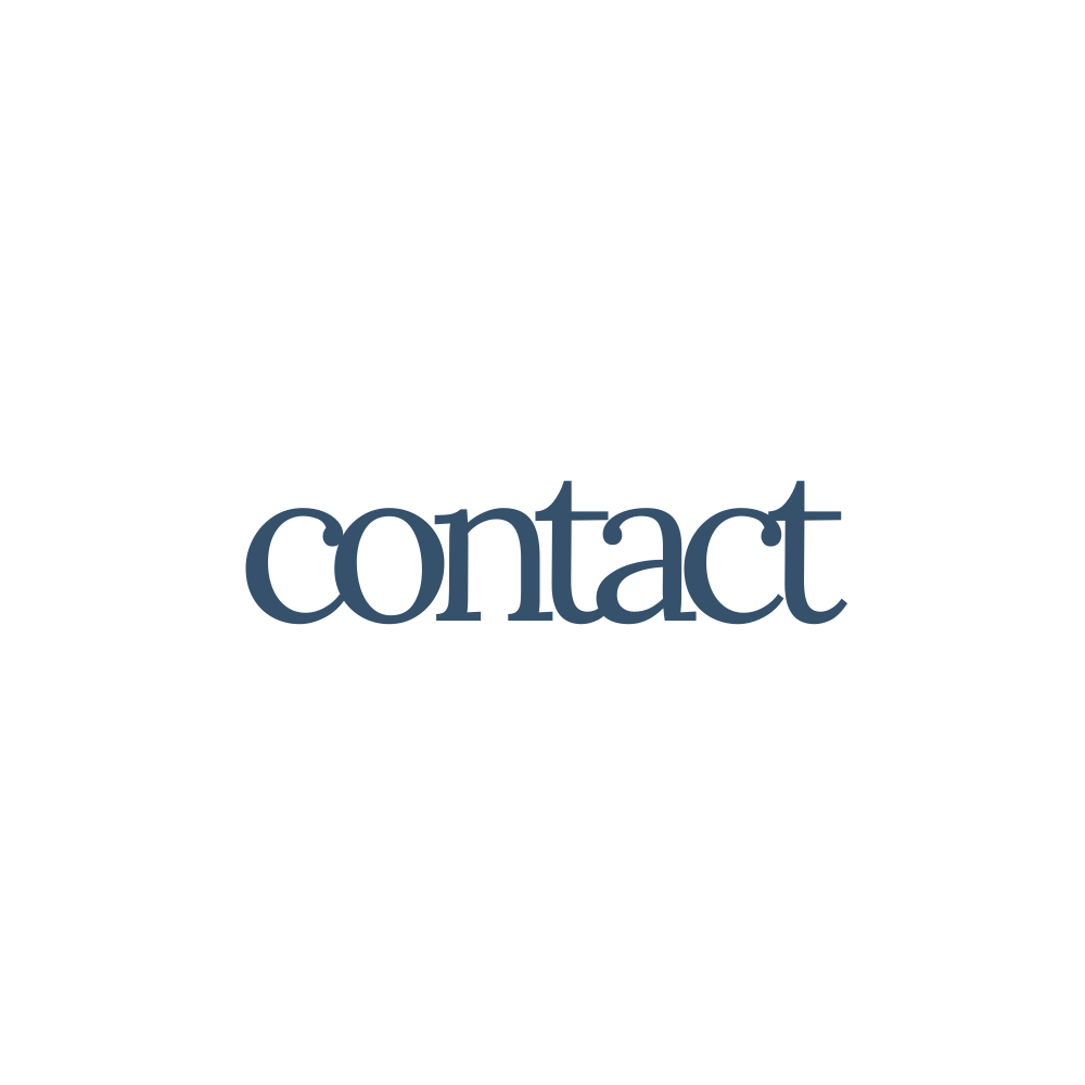 A silhouette of a person with an outstretched arm above the word 'contact' in blue letters, set against a black background.