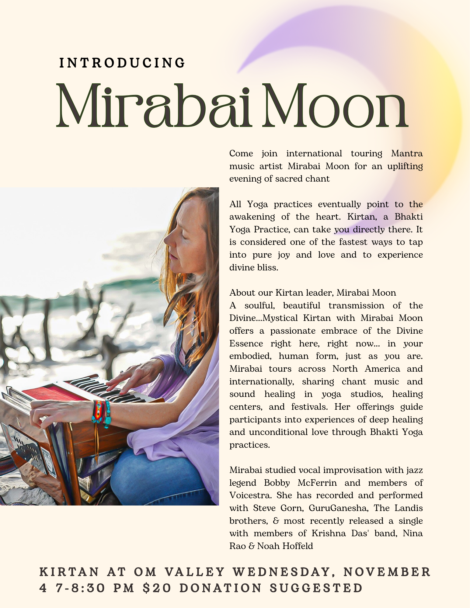 Kirtan with Mirabai Moon