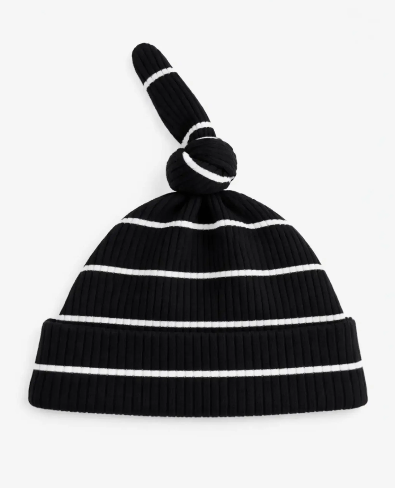 Black & White Ribbed Beanie