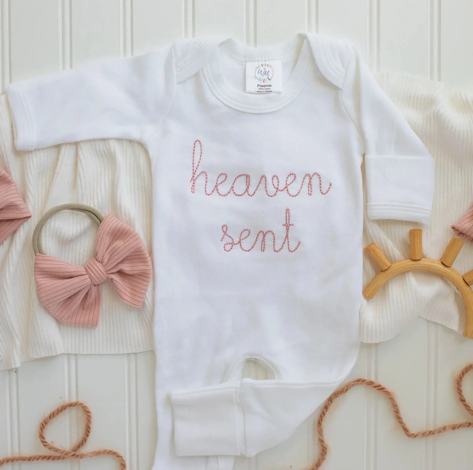 Heaven Sent Baby Girl Romper
