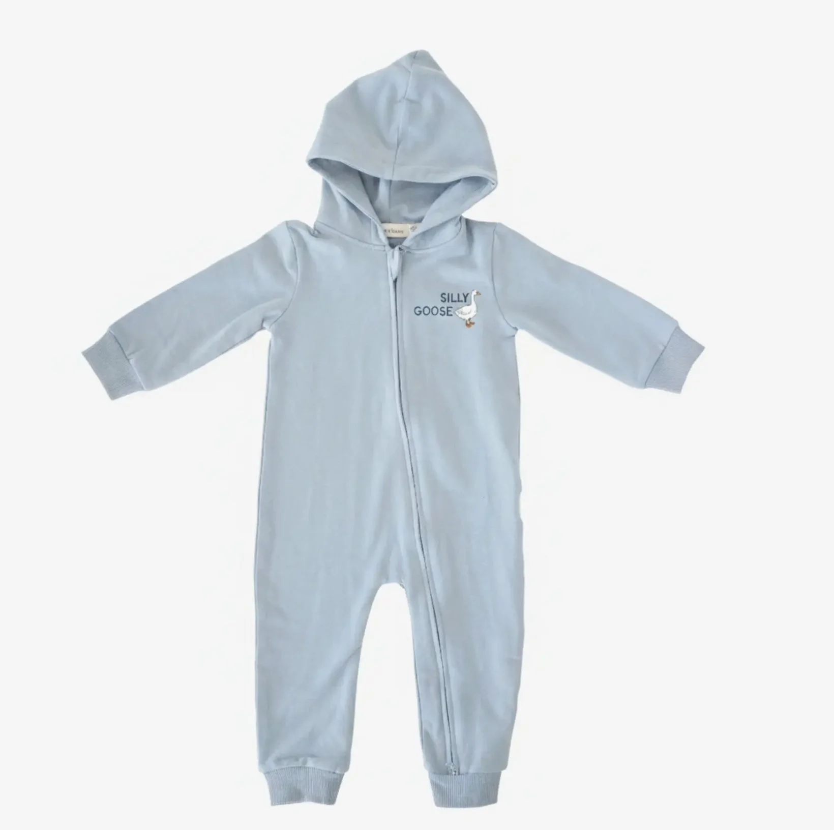 Blue Silly Goose - Hooded Romper