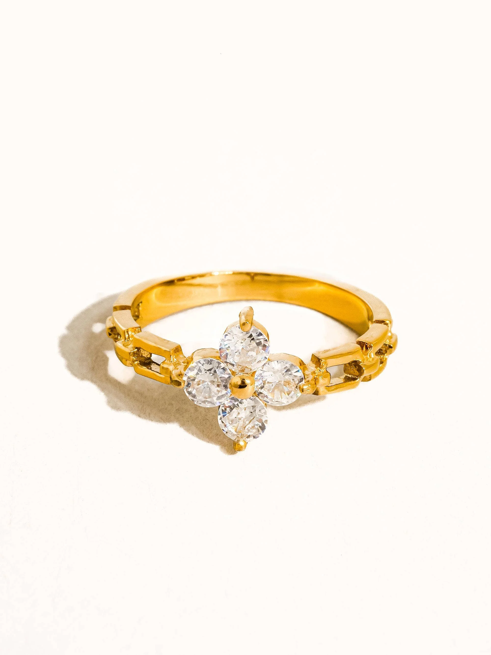 Floral Blossom Gold-Plated Ring