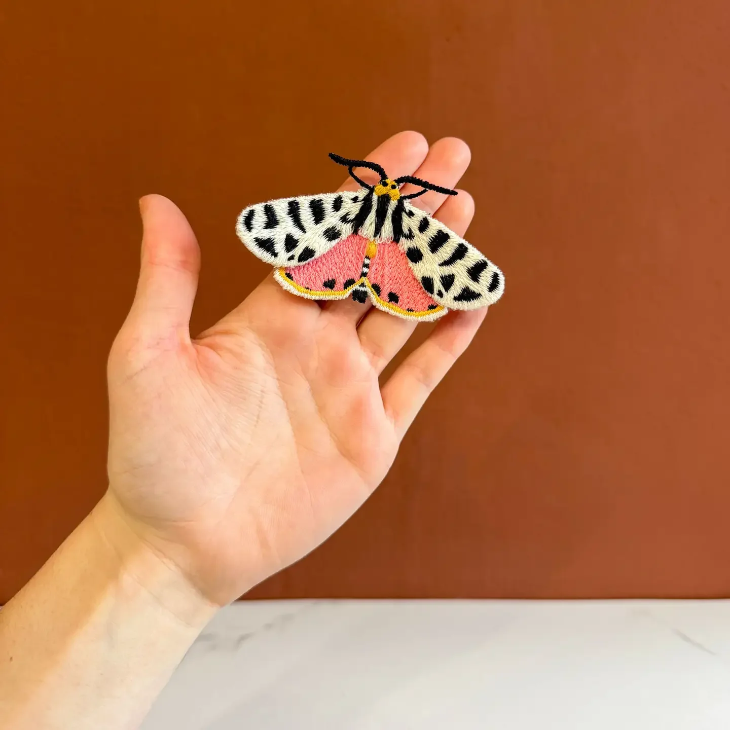 Tiger Moth Embroidered Brooch/ Pin
