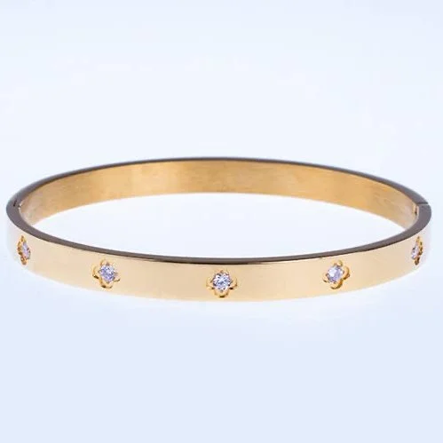 Gold Flower Bangle