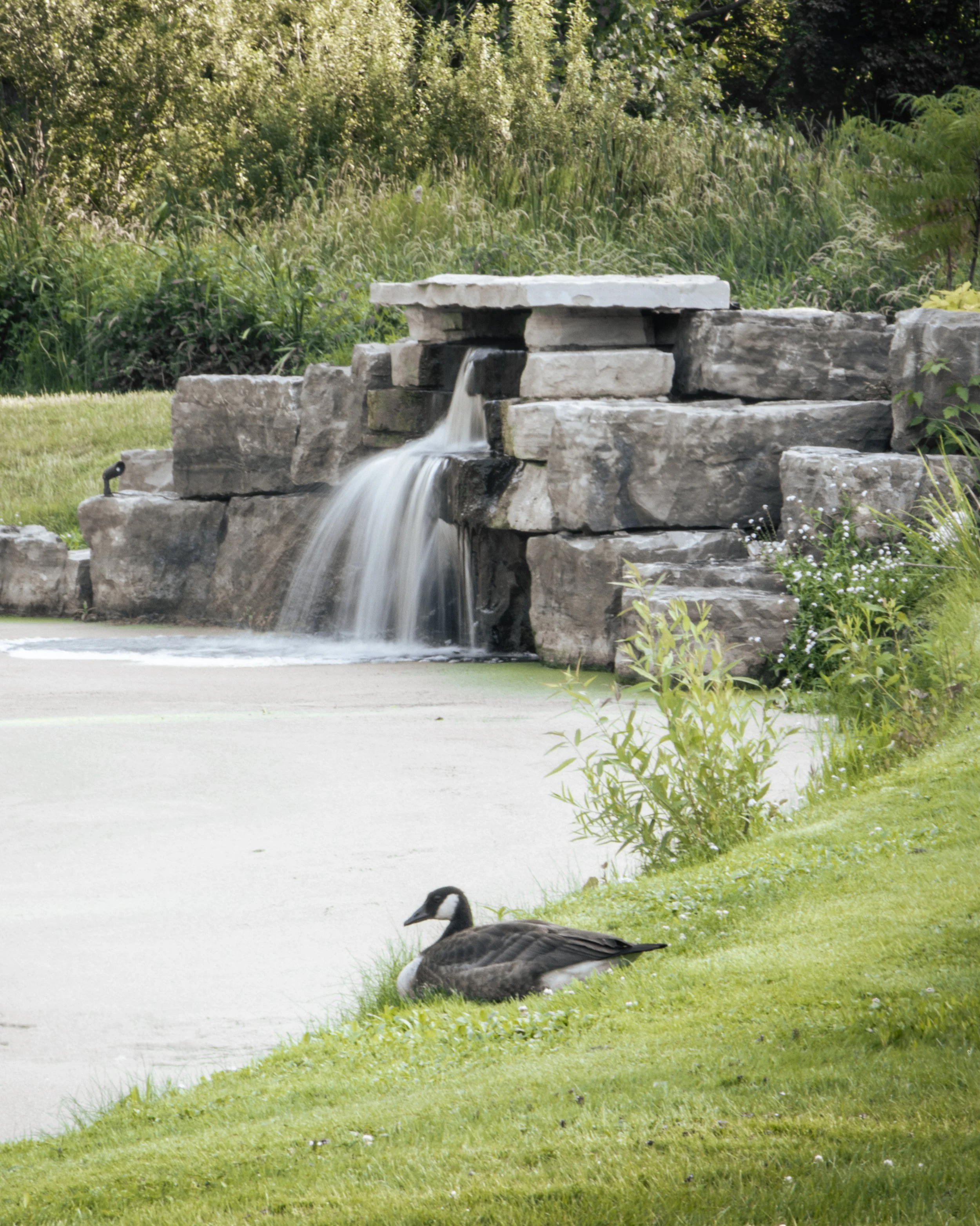 Binkley, natural stone waterfall