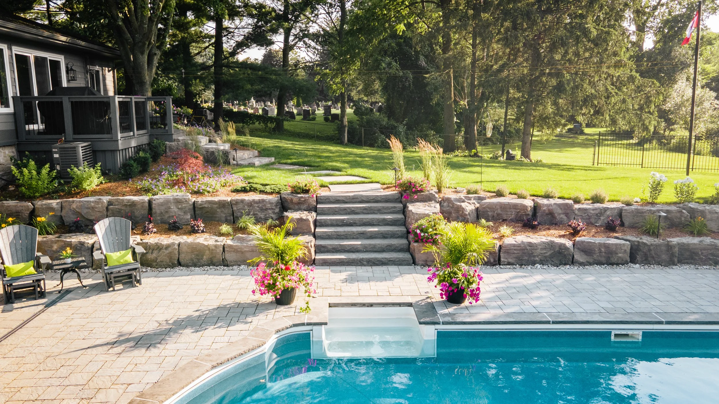 Binkley, steps and retaining wall