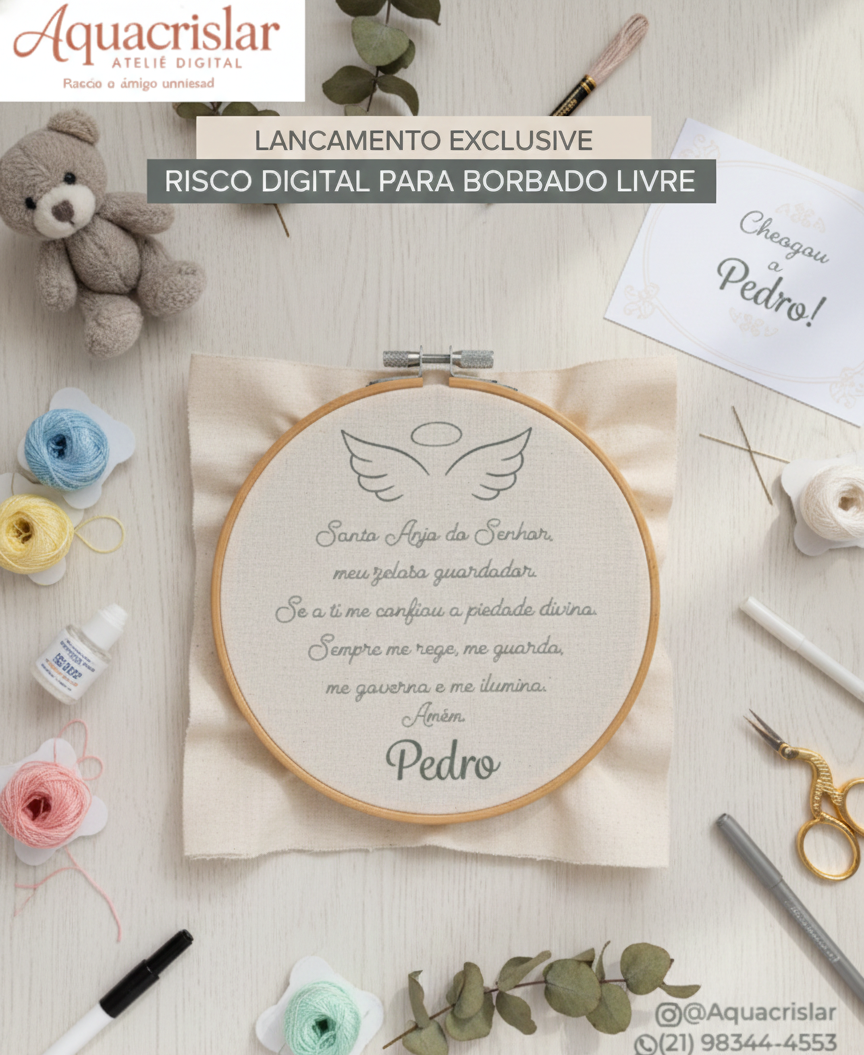 Risco - Oração - Santo Anjo do Senhor (20cm)