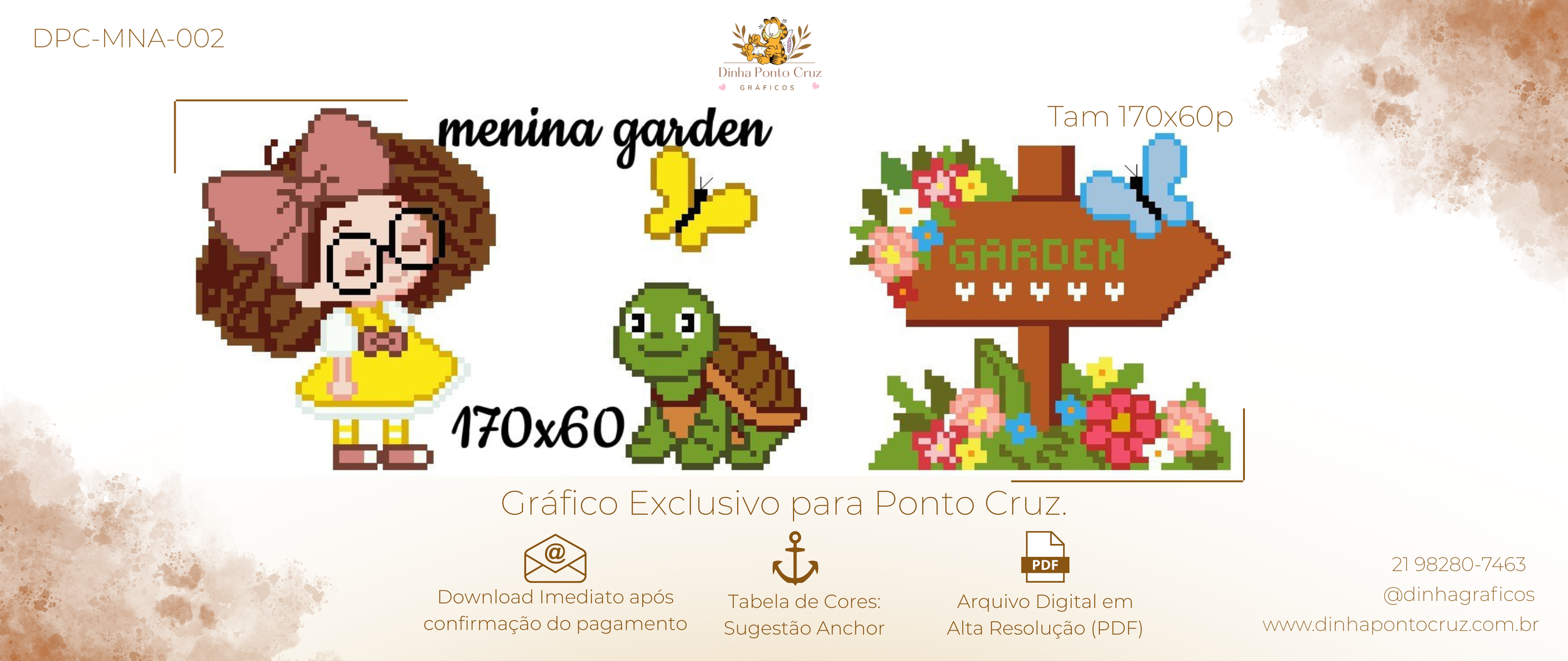 Gráfico - Menina no jardim