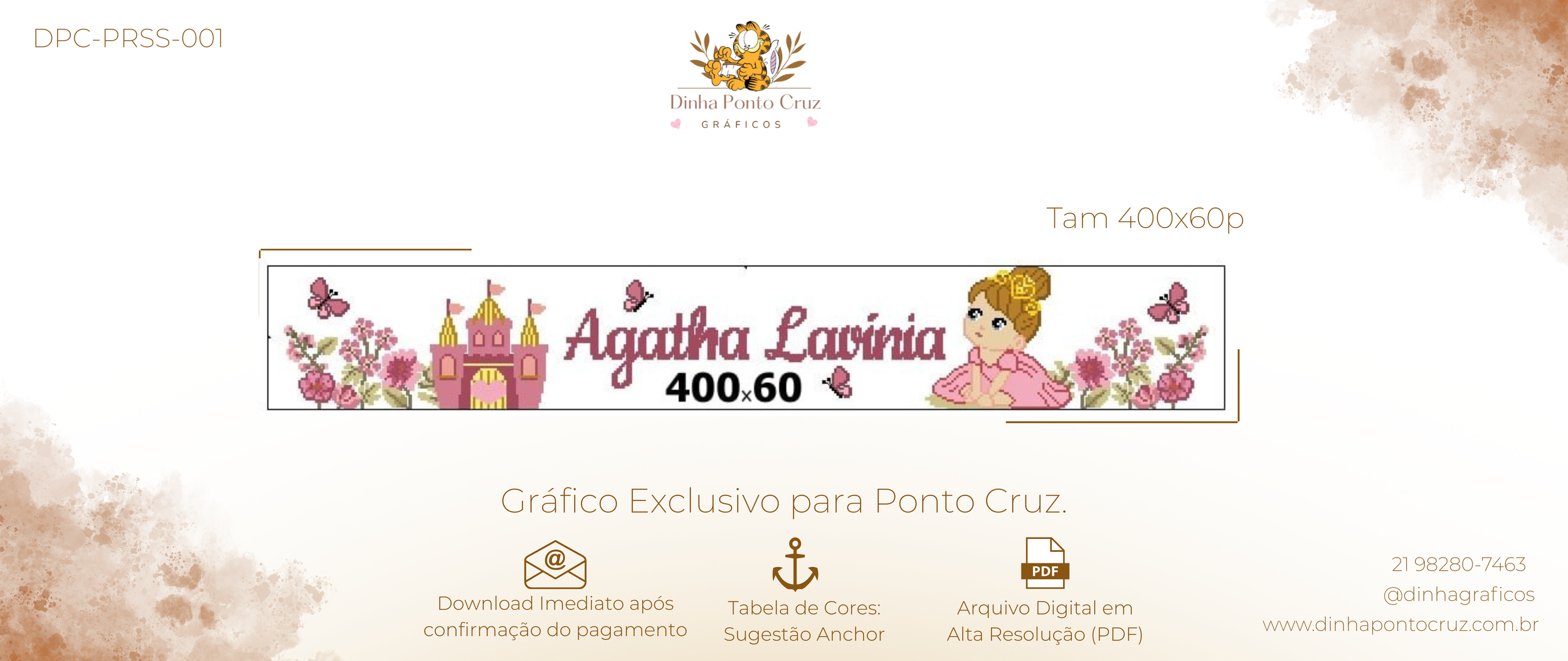 Gráfico Ponto Cruz - Princesa (DPC-PRSS-001)