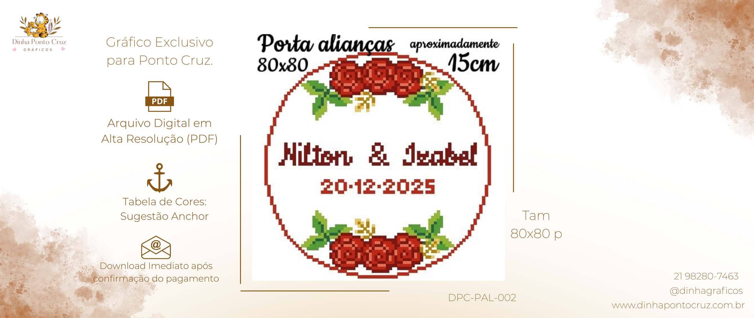 Gráfico - Porta Aliança Floral (Rosas)