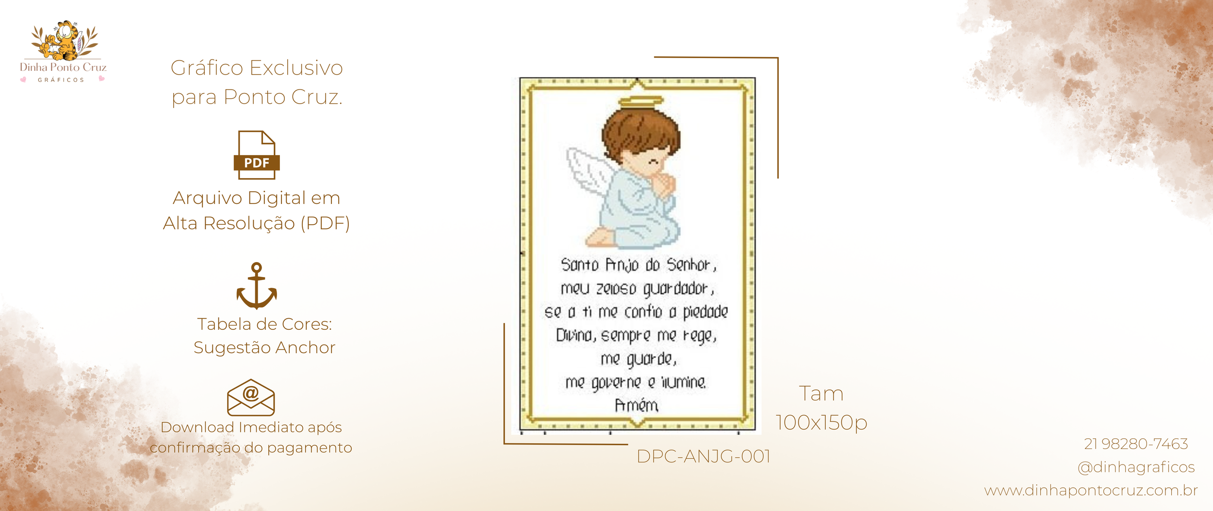 Gráfico - Anjinho com Oração Santo Anjo