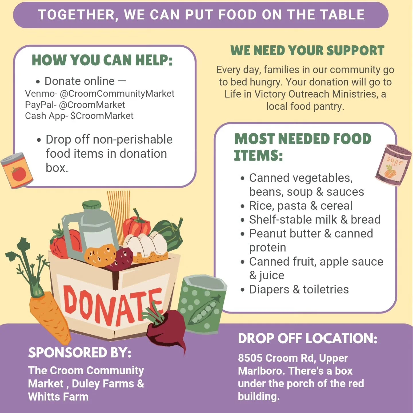 Help us support those affected by the government shutdown. There is a box for non-perishable donations set up at @croomfarmersmarket it will be picked up on Monday. 
I will be at the market on Saturday from 10-2 so if your not headed that way but sti