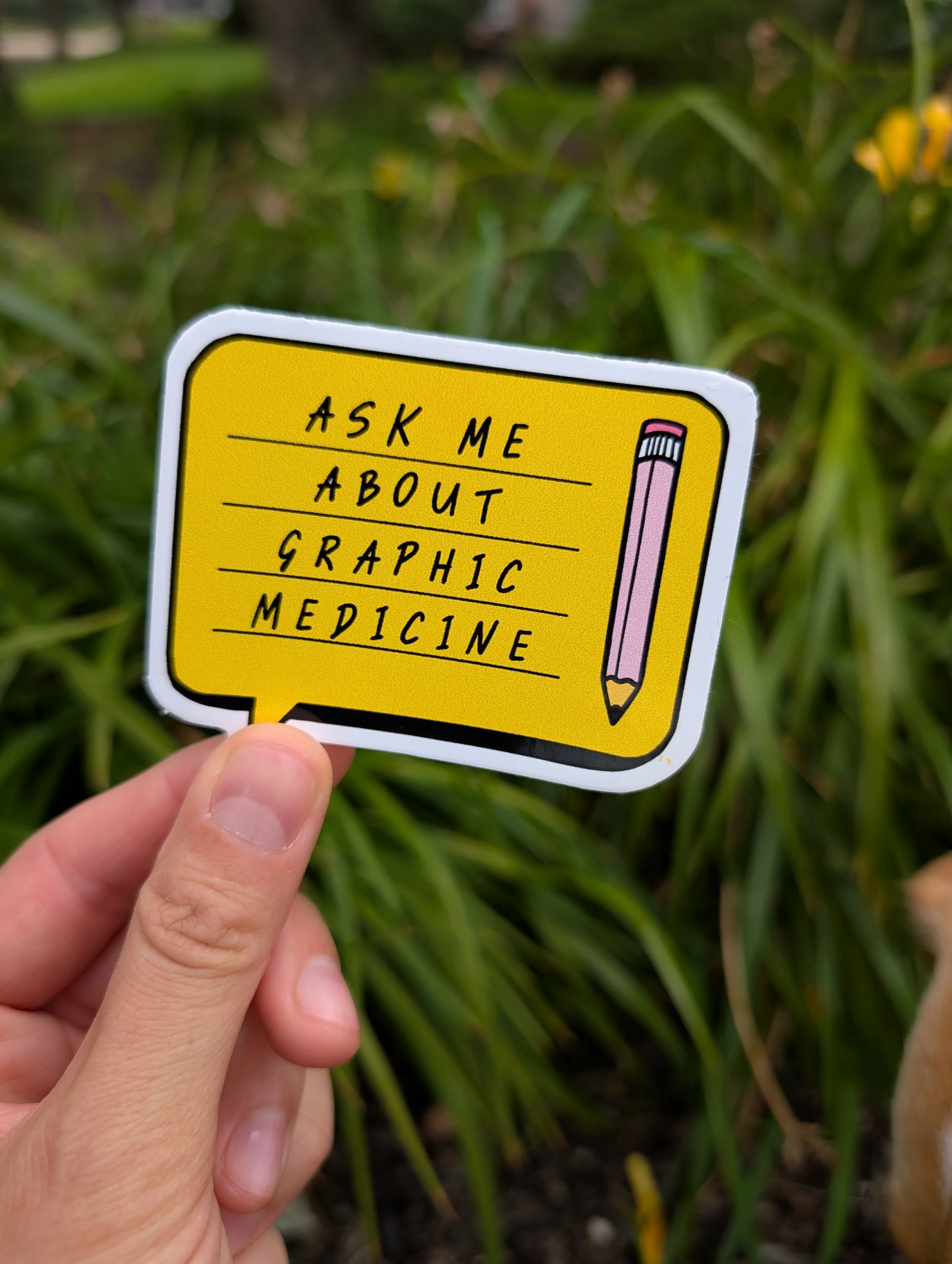 Sticker Ask Me About Graphic Medicine