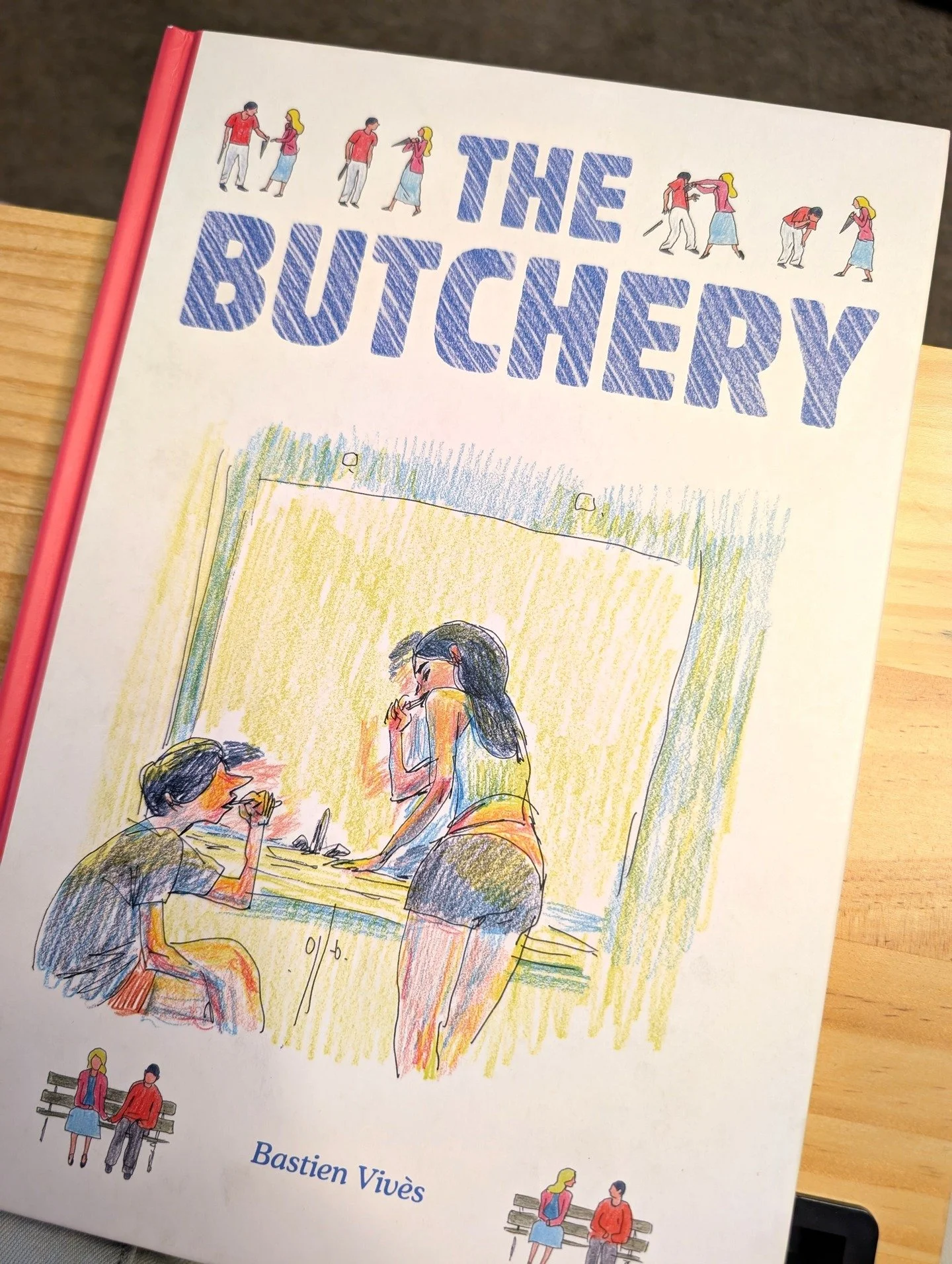Lately I've been really into visual narratives done with colored pencils. I picked up The Butchery by @bastienvives at @quimbysbookstore and loved it. The texture of the drawings, the powerful storytelling, the mostly silent narrative, and the master