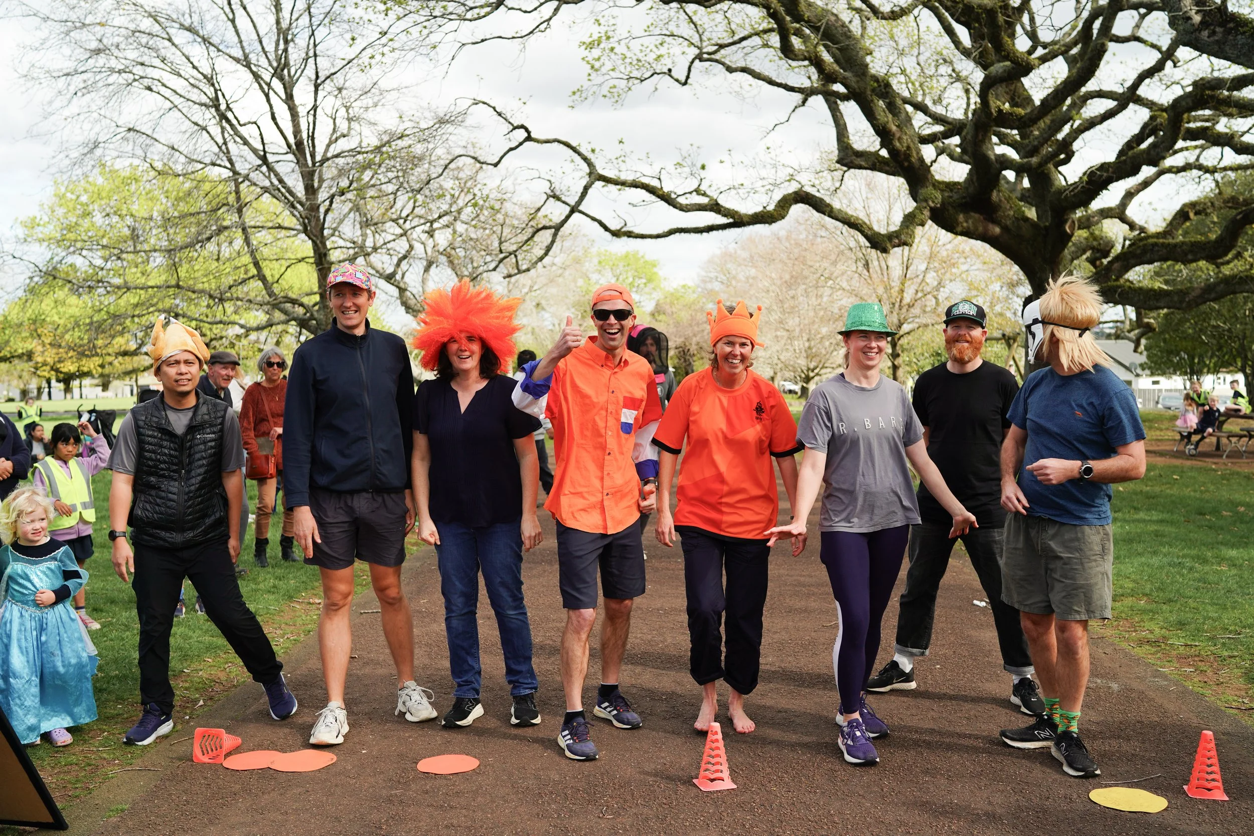 Twin Oaks Classical School families participating in a community event