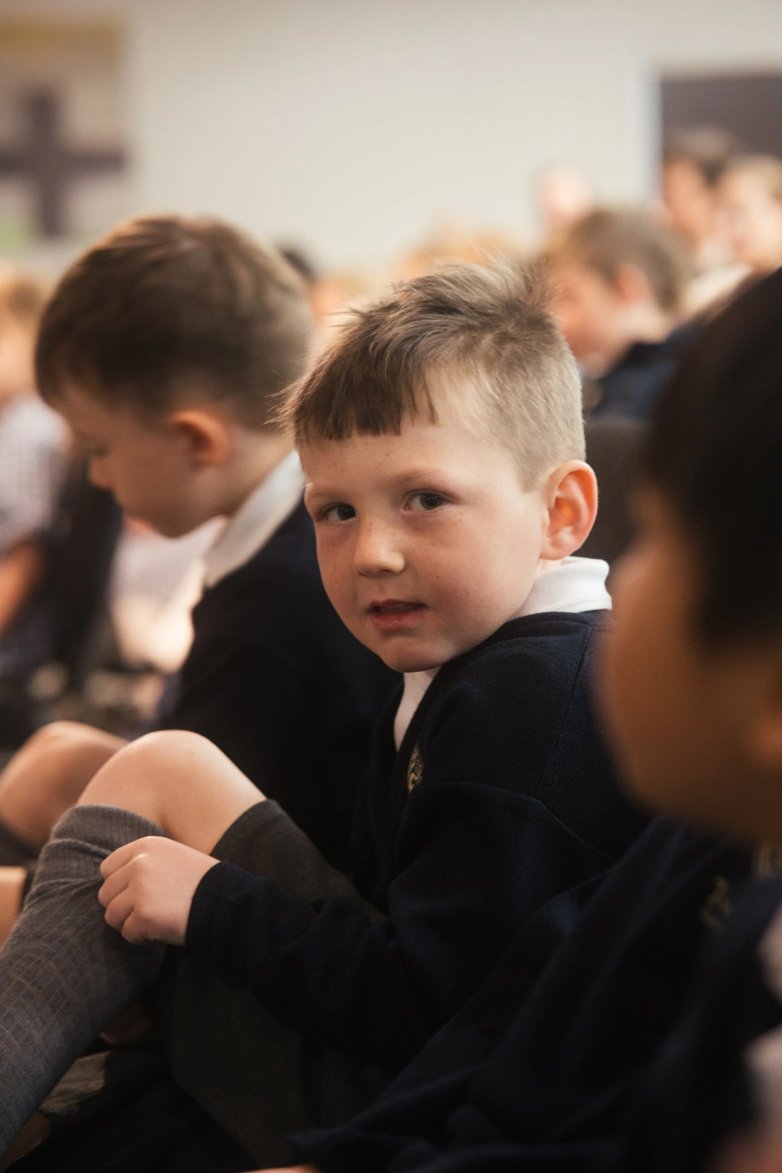 Twin Oaks Classical School student participating at assembly