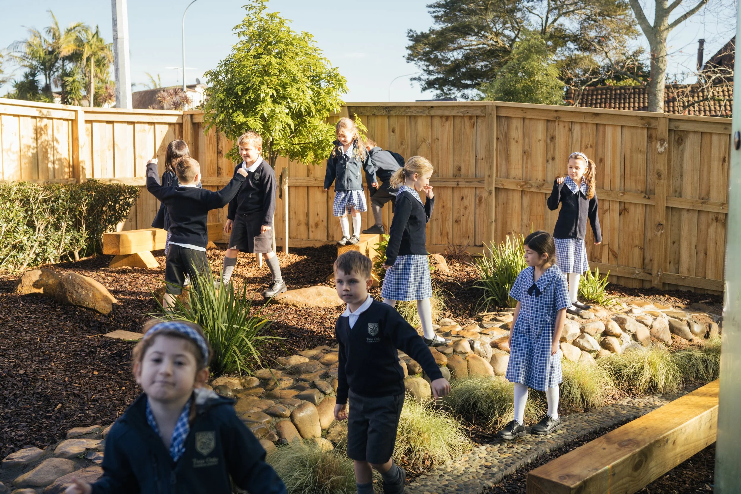Twin Oaks Classical School students playing outdoors