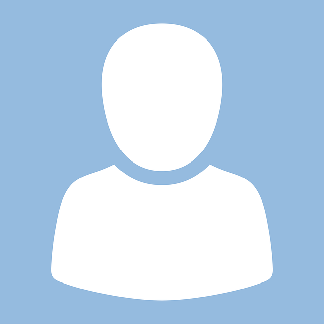 Silhouette of a person on a blue background.