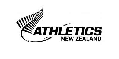 Athletics New Zealand logo with a stylized fern leaf and bold text