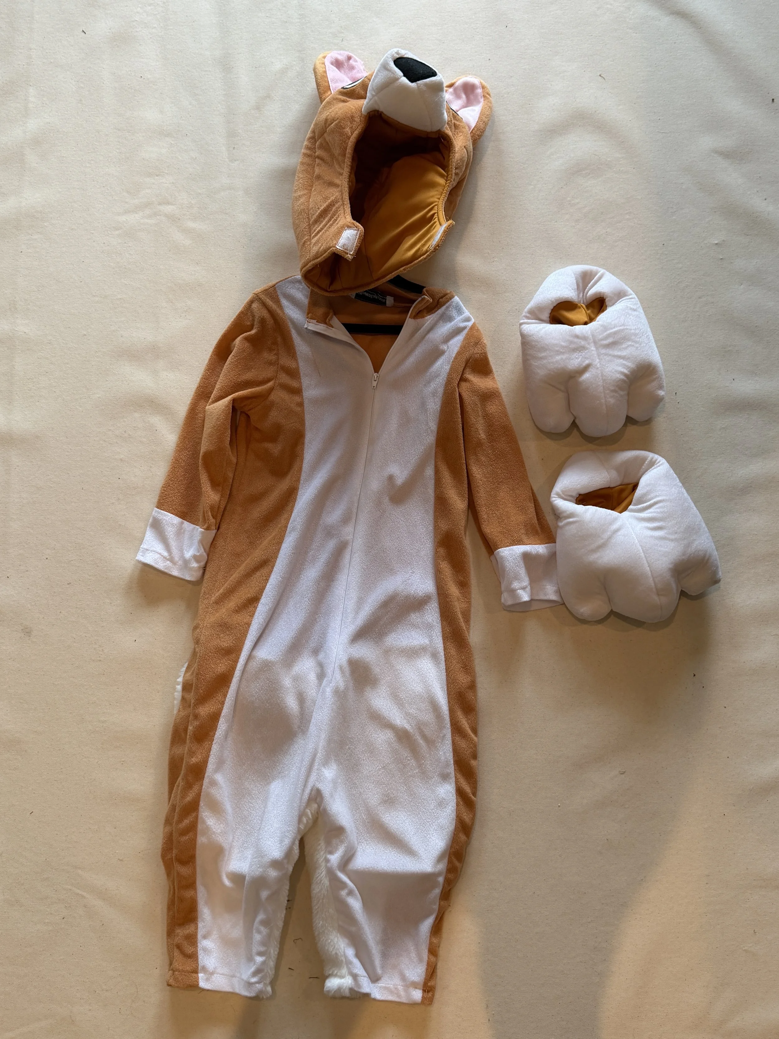 Kids' Cozy Dog Onesie with Slippers (Small)