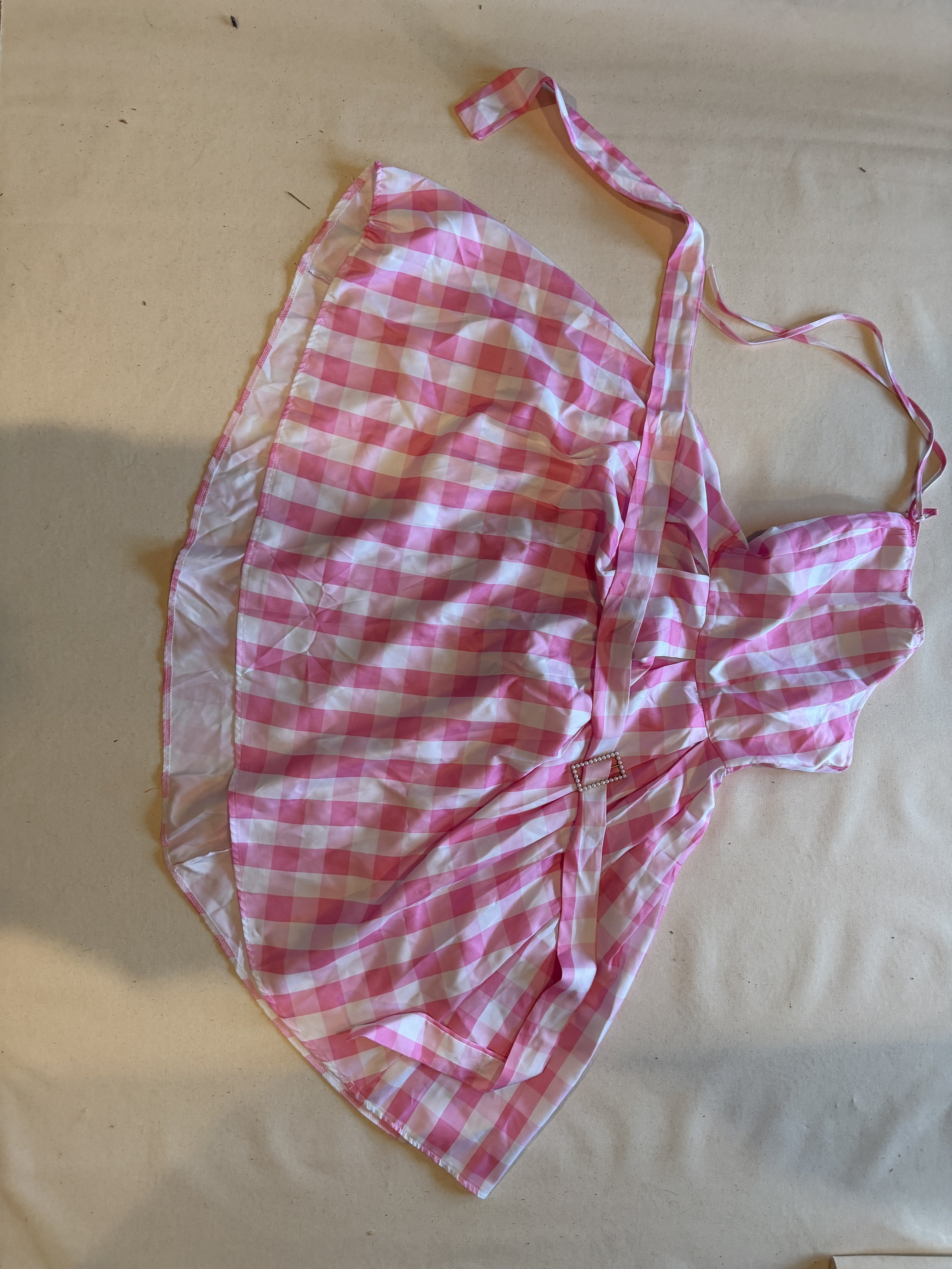 Pink Gingham Summer Dress(Medium)