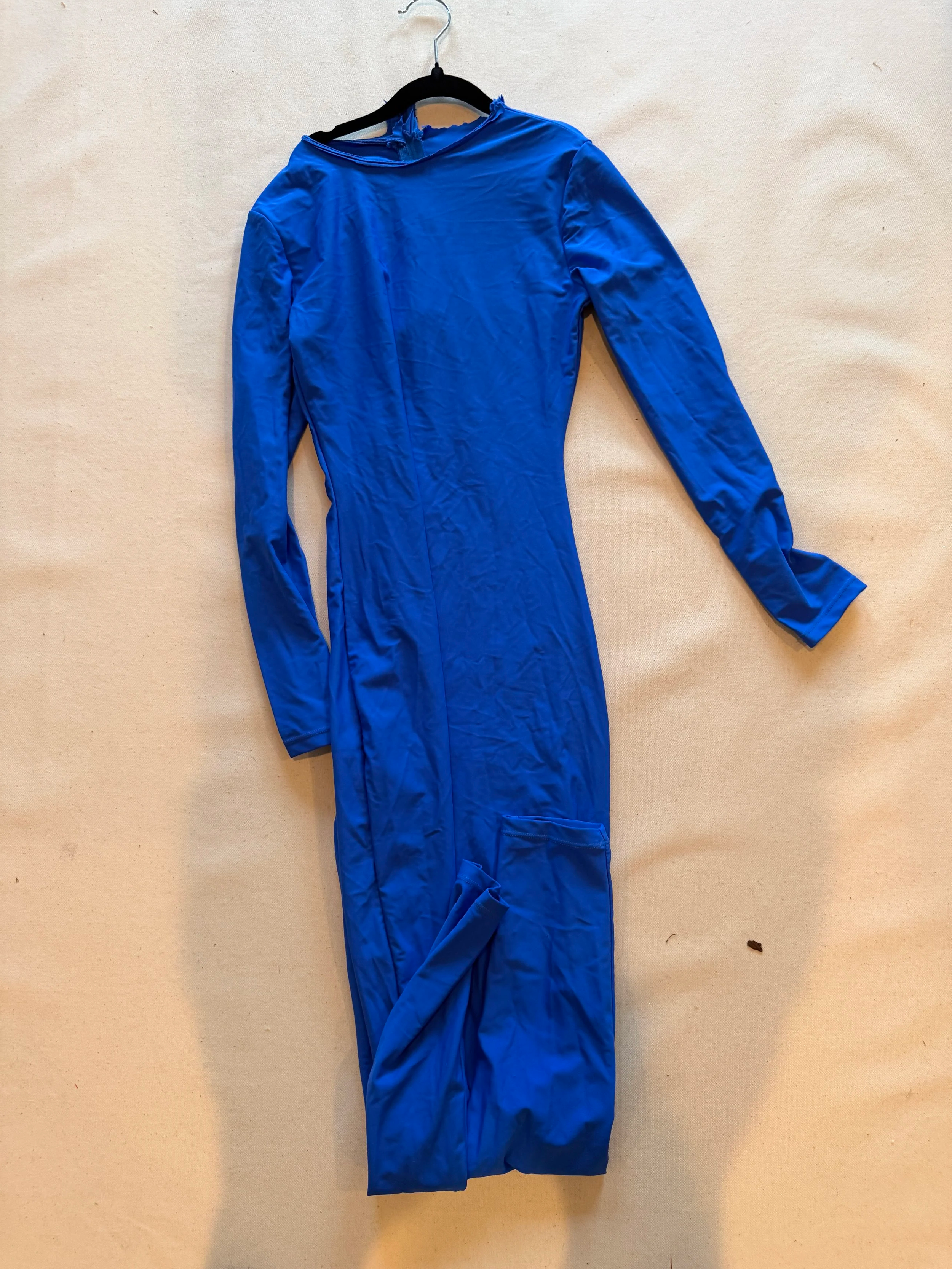 Elegant Cobalt Blue Long-Sleeved jump suit