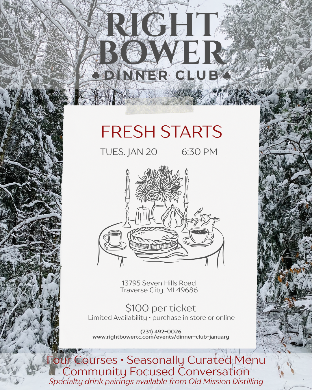 Right Bower Dinner Club: Fresh Starts