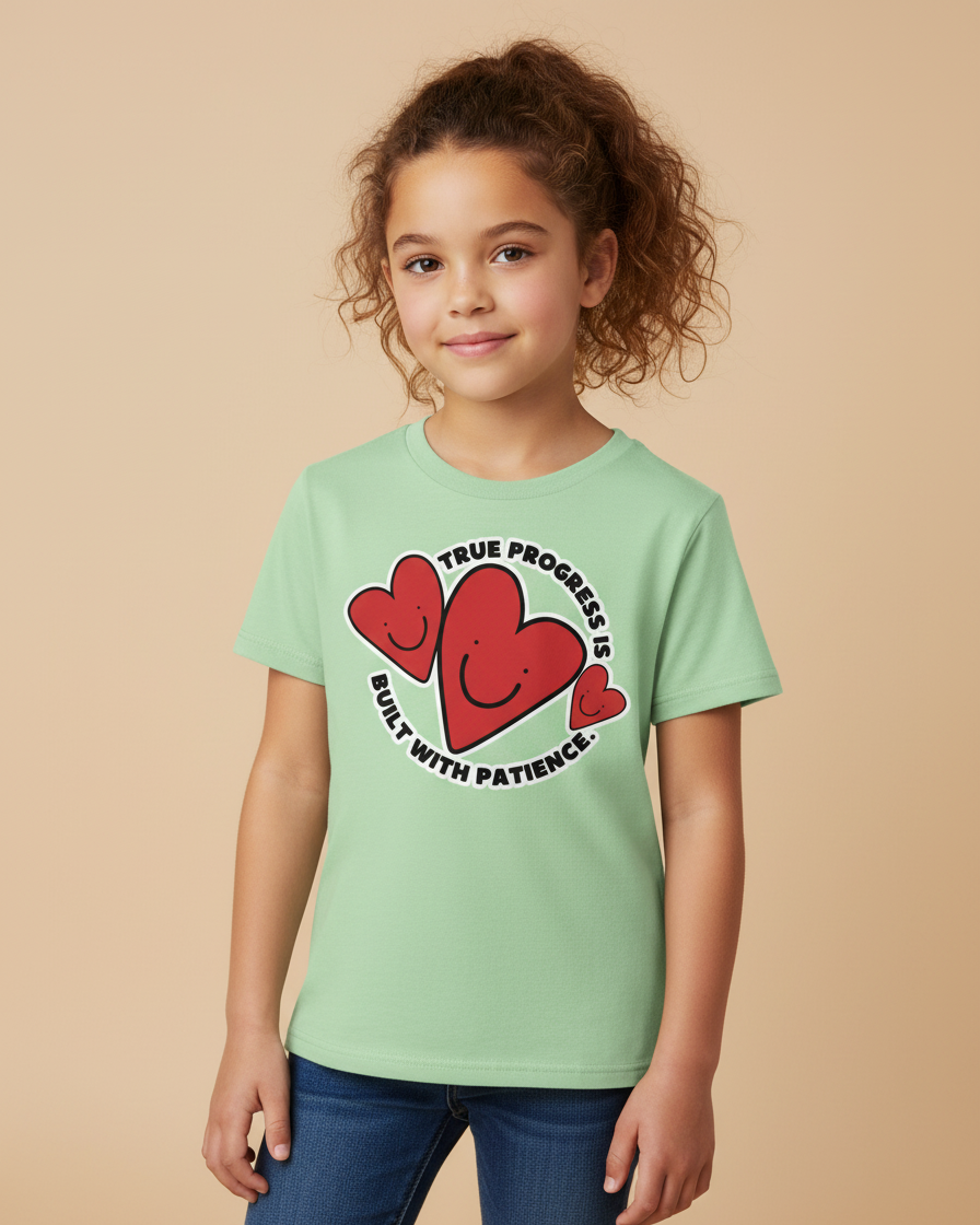 True Progress Is Built With Patience — Youth T-Shirt