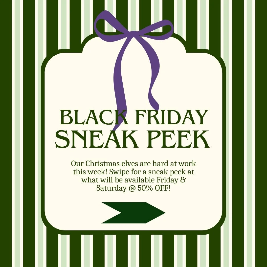 Decorations! Festive outfits! Your new favorite Christmas mug! Wreaths! LOTS of Christmas stuff will be available Black Friday &amp; Saturday @ 50% OFF. 10-5. See you there!