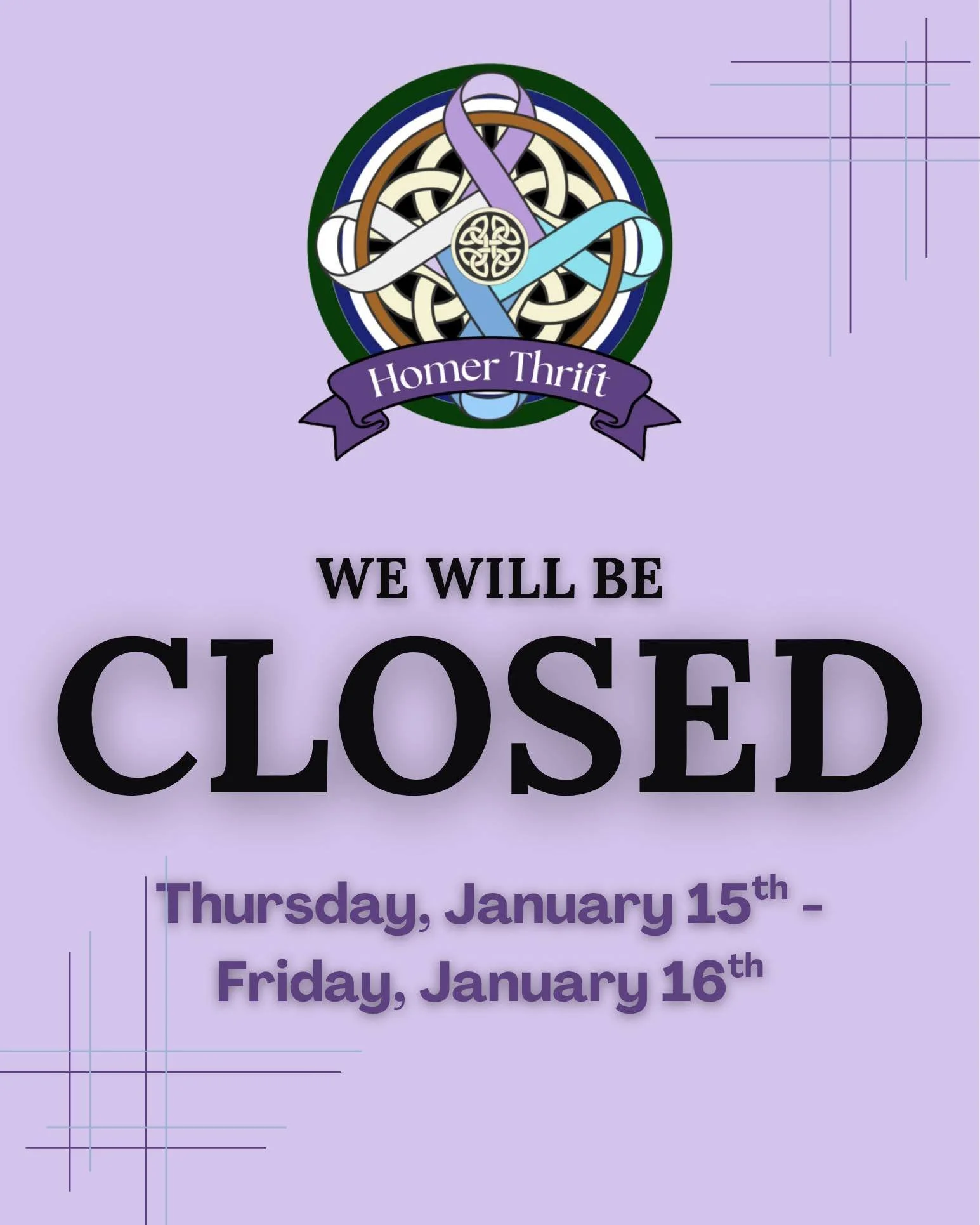 Sorry for the short notice~ we will be CLOSED Thursday &amp; Friday to catch up on sorting donations in the back.

We are so thankful for all the donations that have come in so far in the new year! Thank you for your generosity! We'll be back OPEN SA