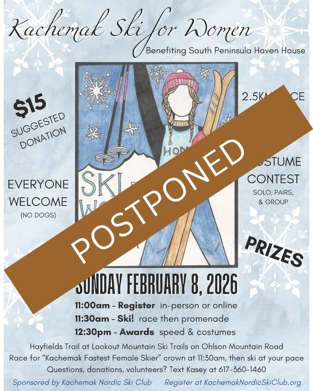 Today's Ski for Women event has been POSTPONED due to the lack of good snow.

Stay tuned for an update to this event! Think snow!