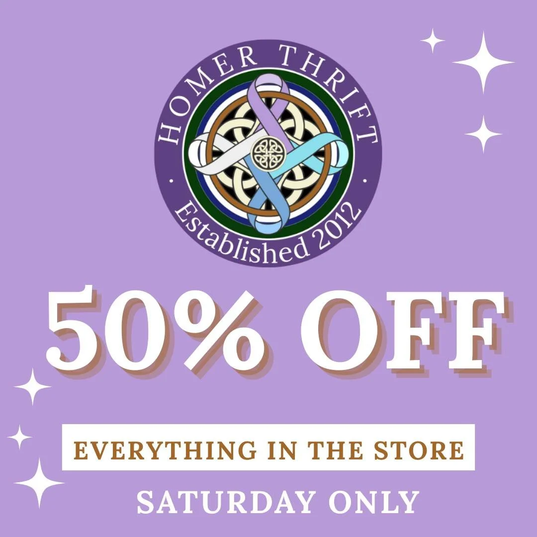 Tomorrow is the first Saturday of the month so everything in the store is 50% OFF!

Come in and see us! Open Tuesday - Saturday, 10am-5pm.

Shop. Support. Empower.