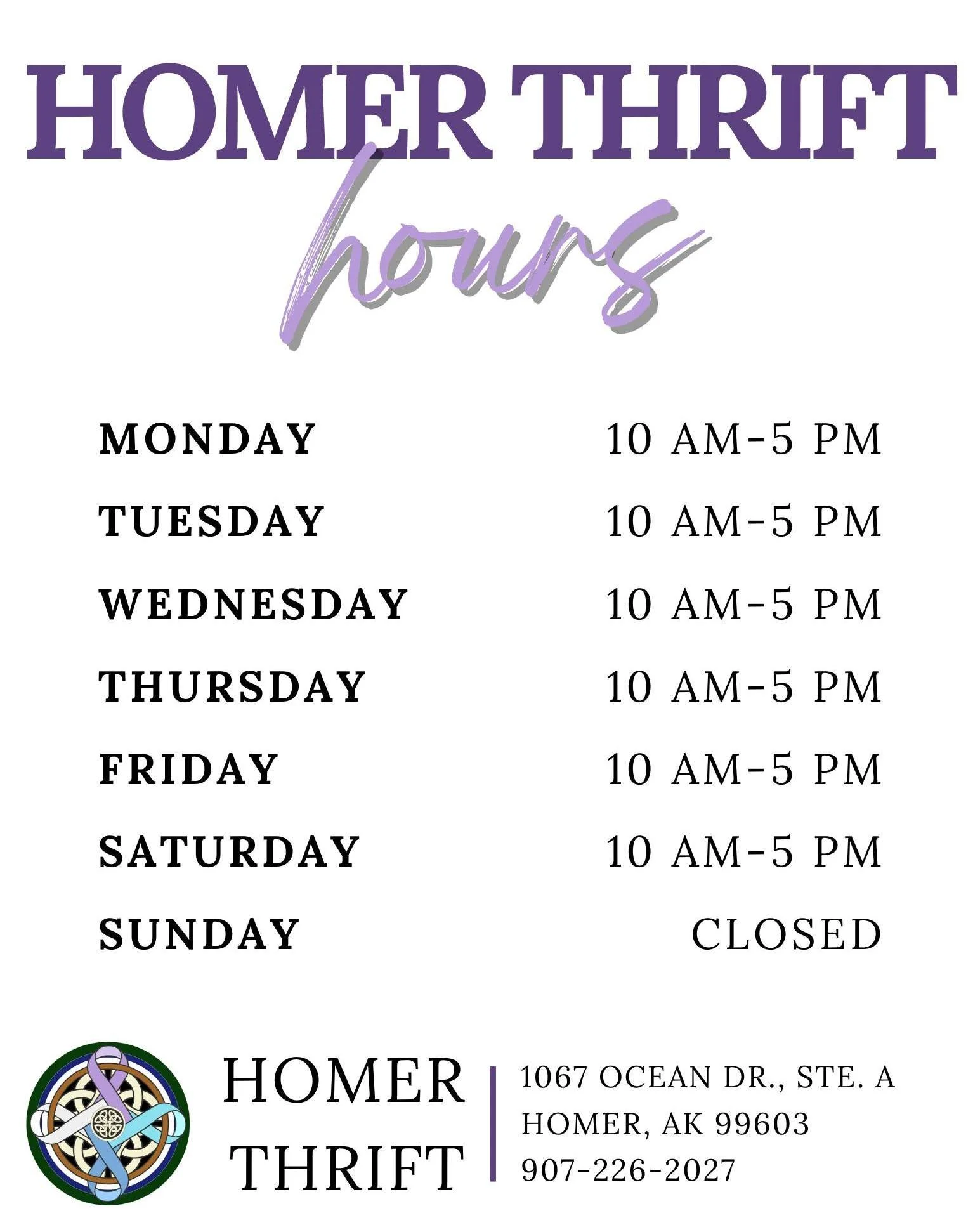 Starting this week, we will once again be CLOSED on Sundays!

Come see us anytime, Monday-Saturday, 10-5!