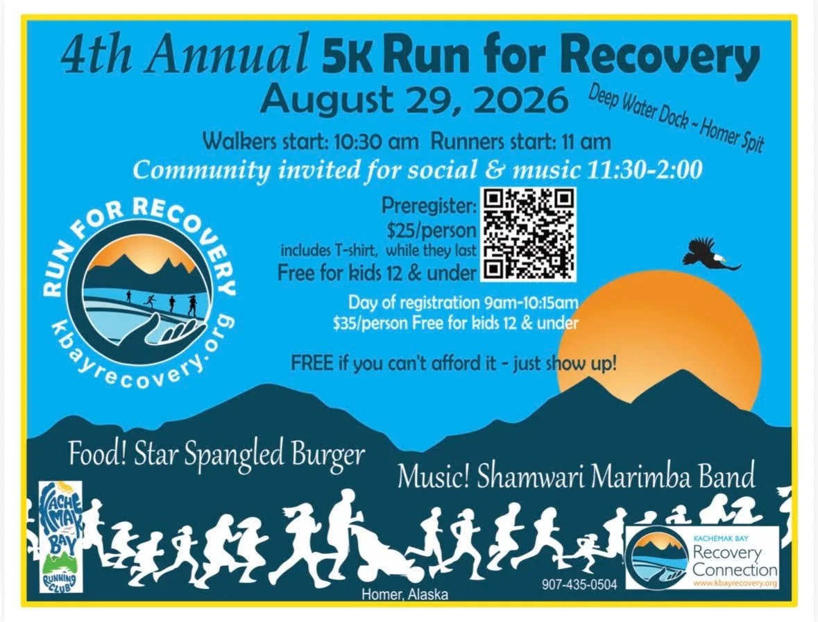 We're proud to sponsor this great family-friendly event once again this year!

Join Kachemak Bay Recovery Connection's 4th Annual 5K Run/Walk for Recovery &amp; Community Social THIS SATURDAY as we celebrate recovery, inspire hope, and help end the s