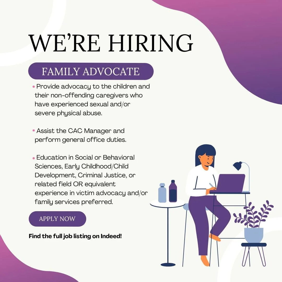 Haven House is hiring!

Our Child Advocacy Center is looking for a Family Advocate.

The Family Advocate works as a partner in providing proper resources for non-offending parents or guardians of alleged victims of child sexual or domestic abuse and 