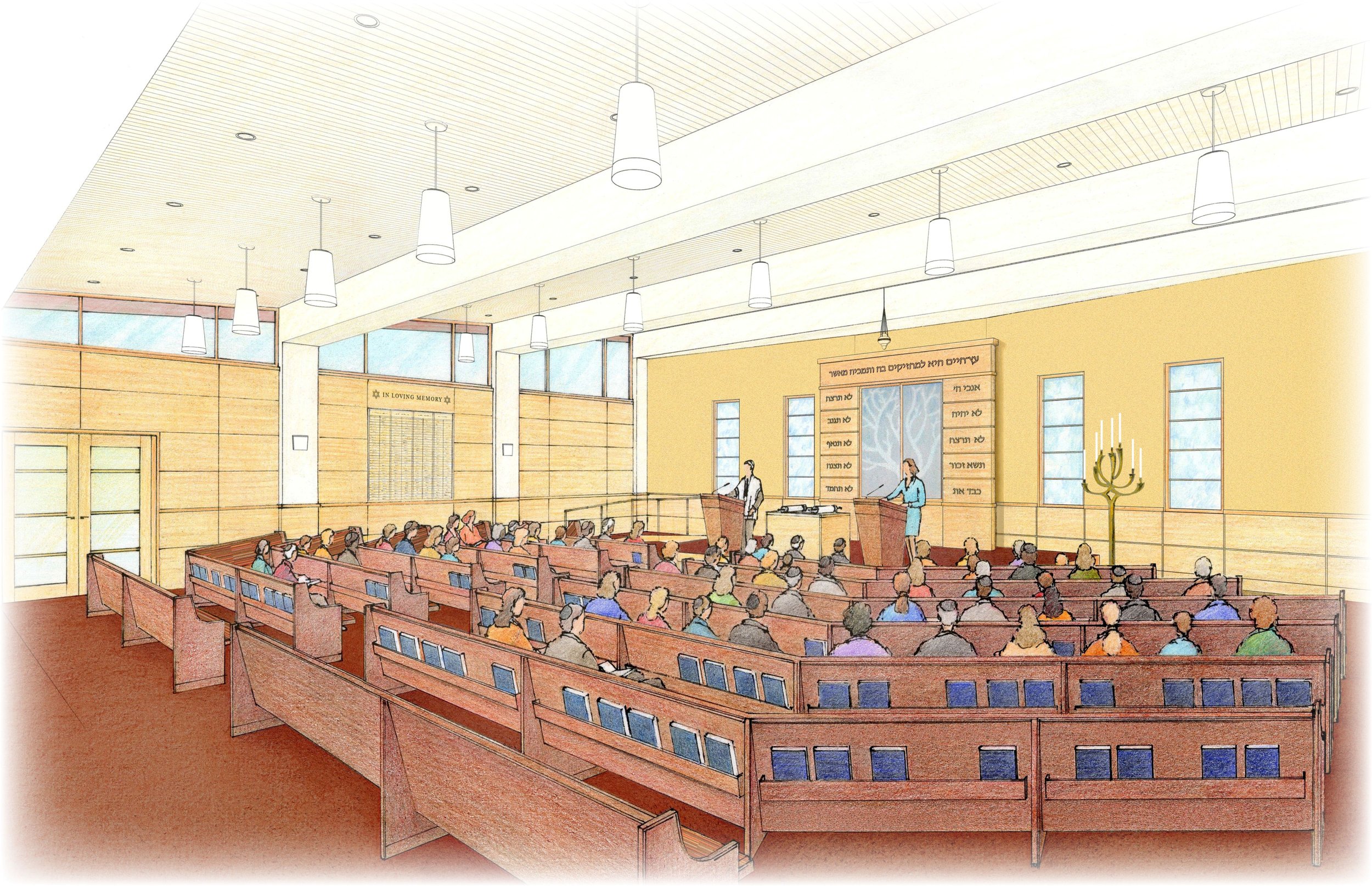 Temple Beth Abraham interior rendering