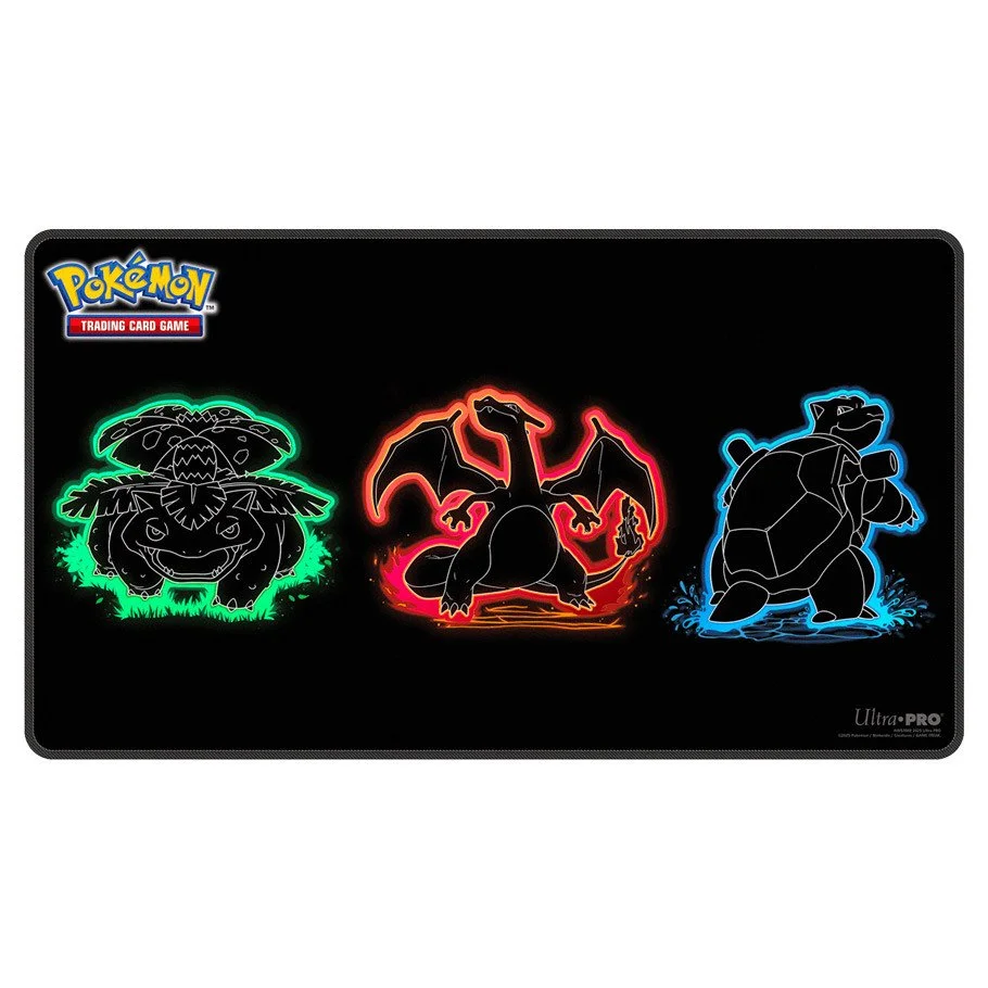 Neon Kanto Starters Playmat