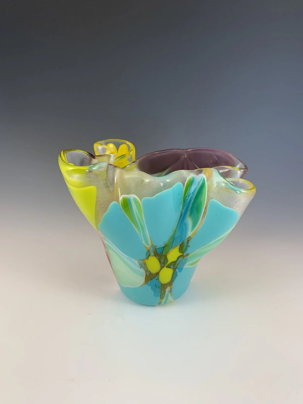 Fused Glass Flower Vase