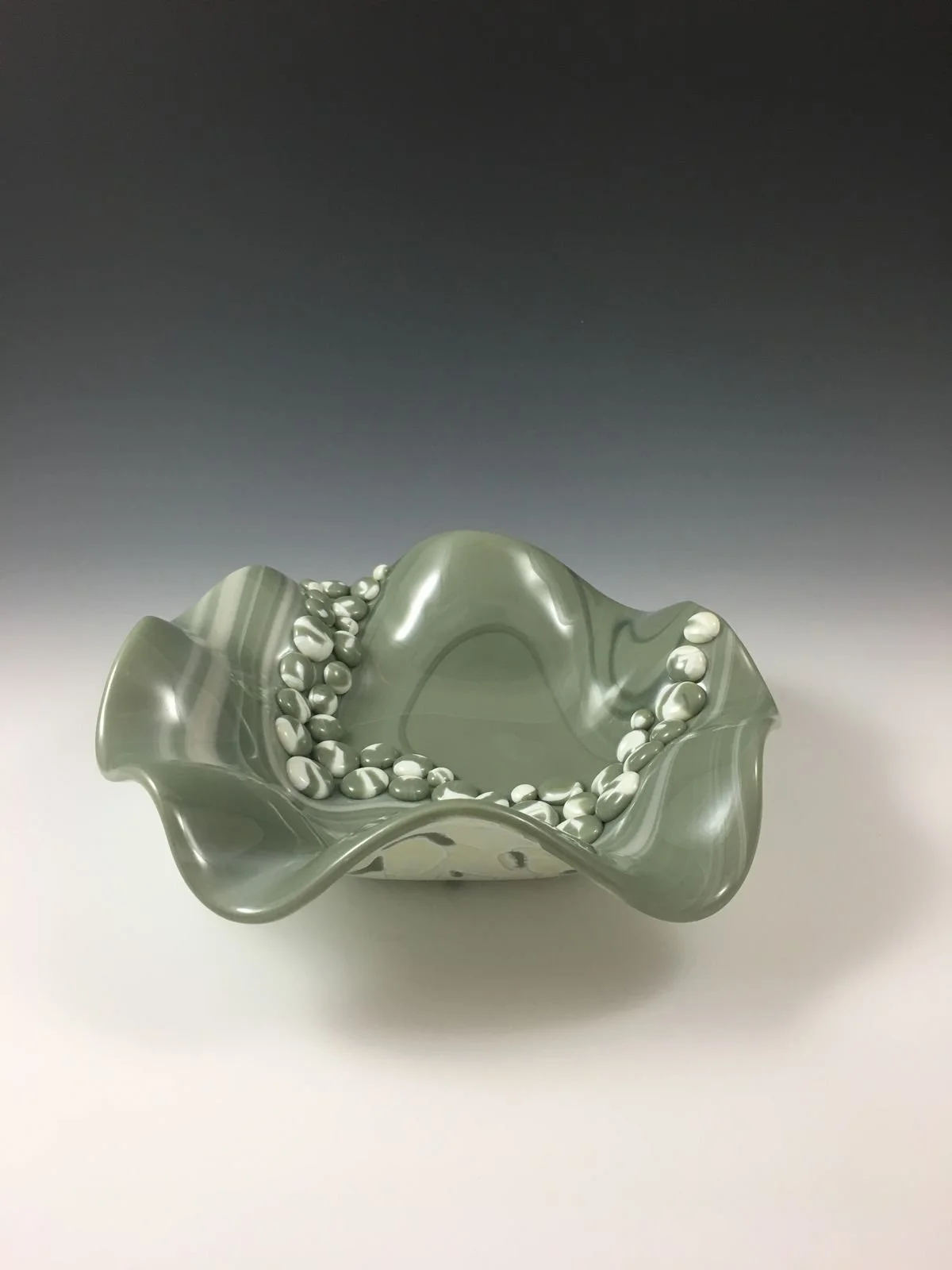 Fused Glass Pebble Bowl Centerpiece