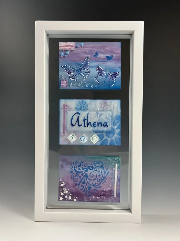 Custom Fused Glass Name Art