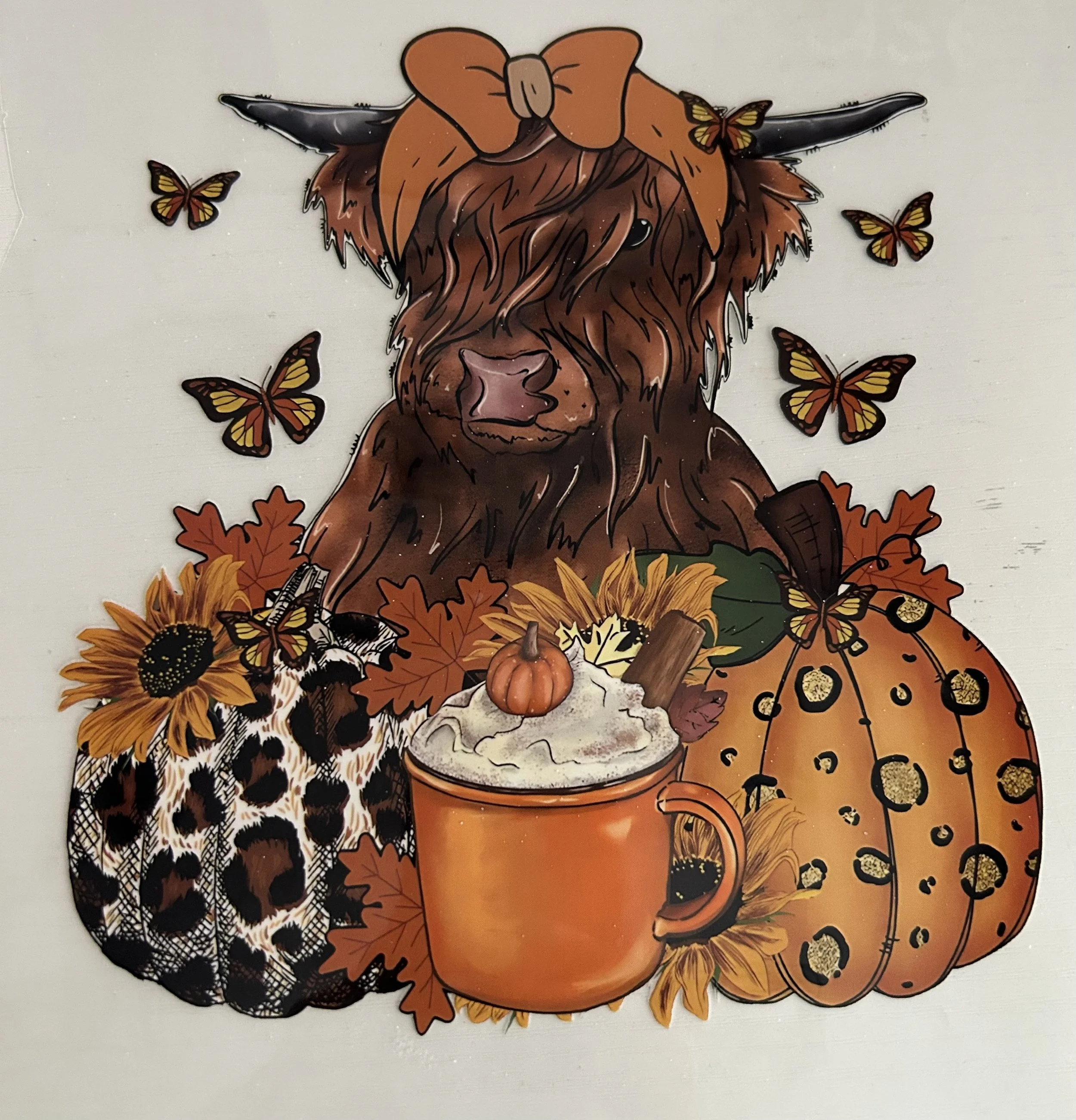 Autumn Highland Cow Ready-To-Press DTF